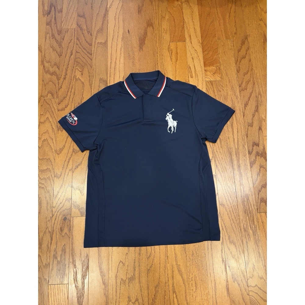 Vintage RLX Ralph Lauren Polo Shirt Mens Large Big Pony US Open 2008 Tennis